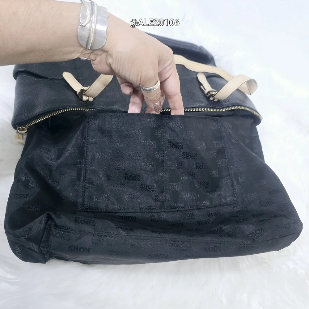 Michael Kors Black and Tan Women's Tote Bag